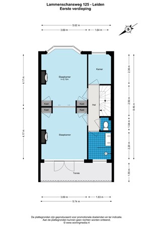 Floorplan - Lammenschansweg 125, 2313 DL Leiden
